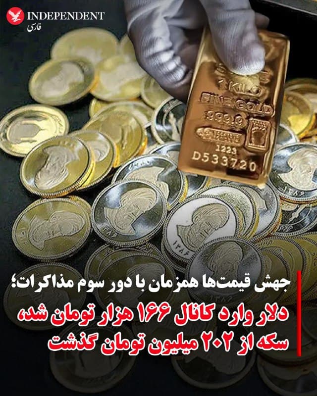 ♦️همزمان با آغاز دور سوم مذاکرات «غیرمستقیم» جمهوری اسلامی و آمریکا در ژنو سوئیس، قیمت ارز و طلا در بازار ایران به شدت افزایش یافت.
دلار ظهر پنجشنبه در بازار تهران به ۱۶۵ هزار و ۶۰۰ تومان رسید و همزمان قیمت هر سکه طلا بار دیگر از مرز ۲۰۲ میلیون تومان رسید.
بدبینی بازار به مذاکرات تهران و واشنگتن و انتظار شکست و تقویت احتمال حمله نظامی قریبالوقوع آمریکا، علت اصلی این جهش قیمت به شمار میرود.
🇸🇦  Indypersian

🤖 @VahidOOnLine