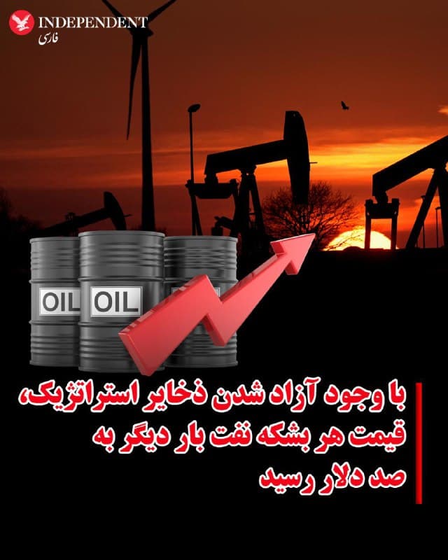 ♦️قیمت نفت در بازارهای جهانی صبح پنجشنبه ۲۱ اسفندماه و همزمان با تشدید حملات جمهوری اسلامی به نفتکشها و نگرانی از بسته شدن تنگه هرمز، بار دیگر از مرز ۱۰۰ دلار گذشت.
این خبر در حالی اعلام میشود که آژانس بینالمللی انرژی روز گذشته با آزادکردن ۴۰۰ میلیون بشکه از ذخایر استراتژیک موافقت کرده بود.
قیمت نفت در روزهای نخست هفته جاری به ۱۲۰ دلار رسید اما پس از آنکه ترامپ از پایان قریبالوقوع جنگ با جمهوری اسلامی ایران خبر داد، به شدت کاهش یافته بود. این روند نزولی از یک روز پیش بار دیگر تغییر کرد و قیمت هر بشکه نفت خام دریای برنت در پایان معاملات، به بیش از ۹۲ دلار رسید.
🇸🇦 Indypersian
🤖 @VahidOOnLine