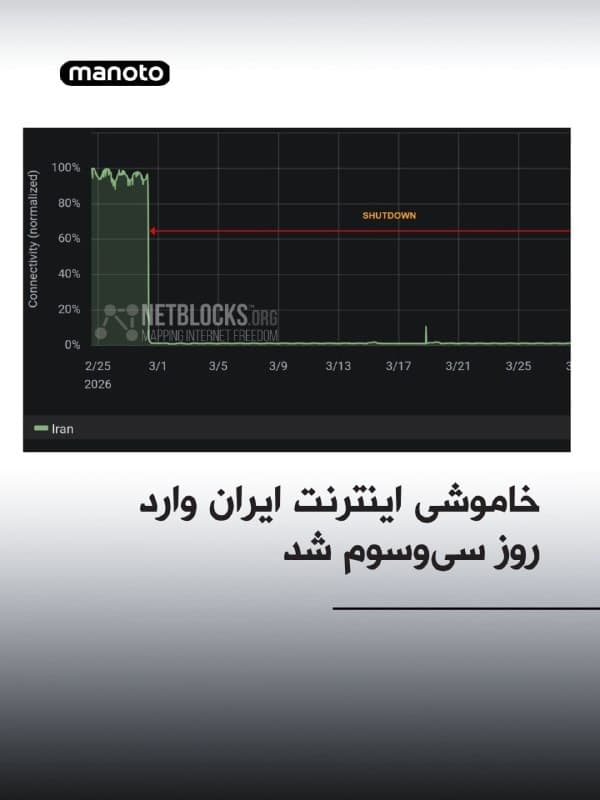 سایت نتبلاکس اعلام کرد خاموشی دیجیتال در ایران پس از ۷۶۸ ساعت قطع ارتباط با اینترنت جهانی، وارد سی و سومین روز خود شده و سطح اتصال به حدود یک درصد کاهش یافته است.
بر اساس این گزارش، دسترسی آزاد به اینترنت در ایران عملاً از بین رفته و فعالان حقوق بشر، رسانههای مستقل و شهروندان از آن محروم شدهاند.
نتبلاکس تأکید کرده که اینترنت تنها برای افرادی در دسترس است که در فهرست تأییدشده حکومت قرار دارند.
🏁 🇬🇧 ManotoTV
🤖 @VahidOOnLine